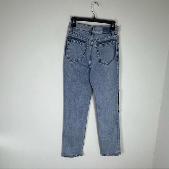 Abercrombie Ankle Straight Ultra High Rise Curve Love Jeans Patch Size 25 0 Long - Picture 5 of 8